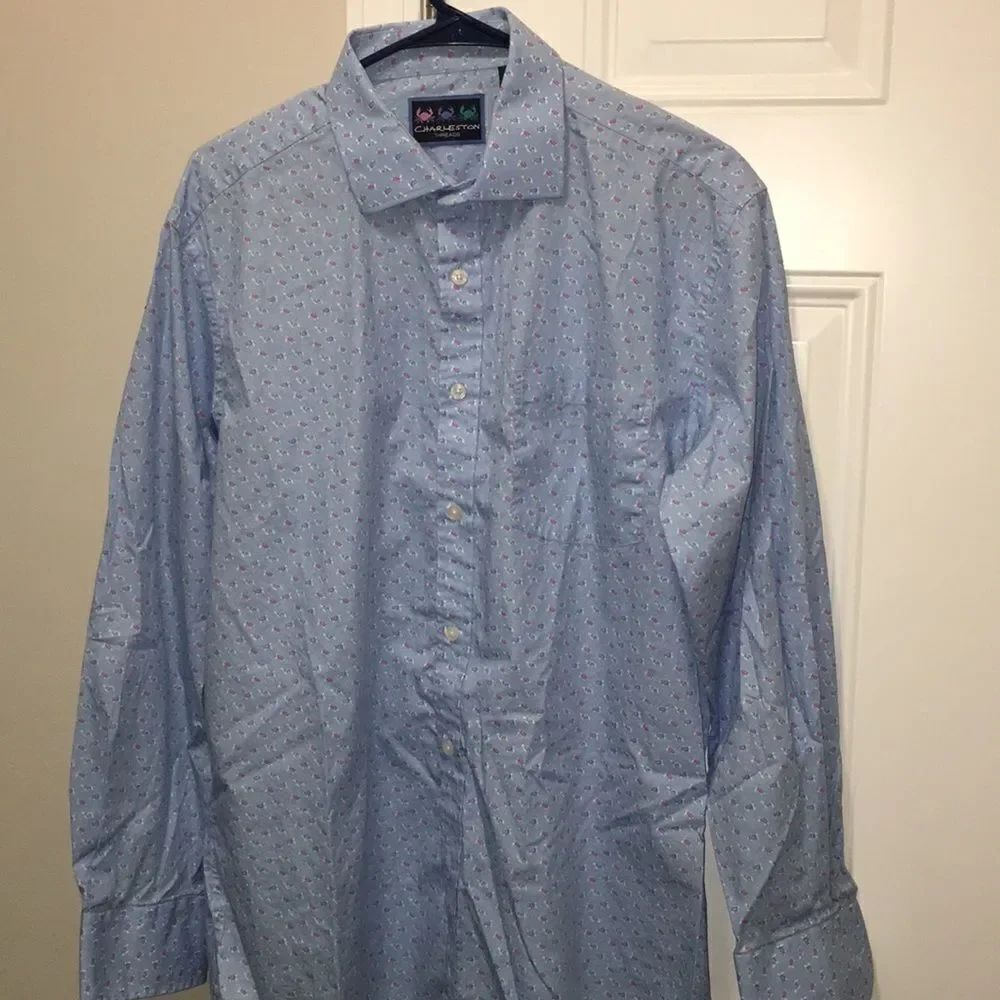 Charleston Threads TURTLE PRINT LS summer shirt L